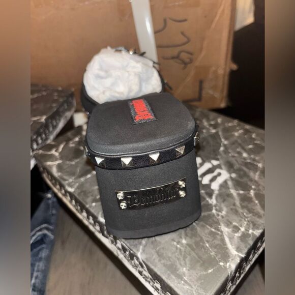 Demonia Studded Buckle Platform Sandals - Picture 5 of 6